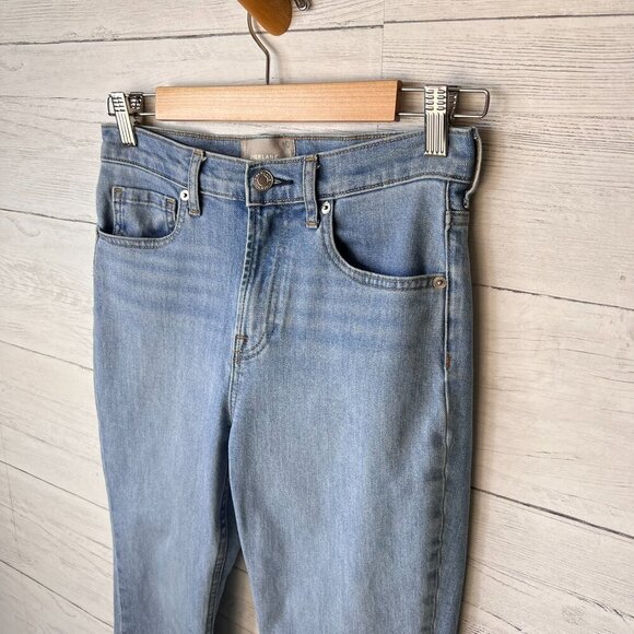 Everlane Jeans Womens Size 27R Light Wash Straight Leg Raw Hem Denim Cotton - Picture 7 of 15